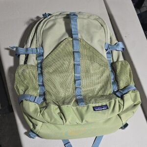 Patagonia Light Green and Light Blue Mesh Backpack